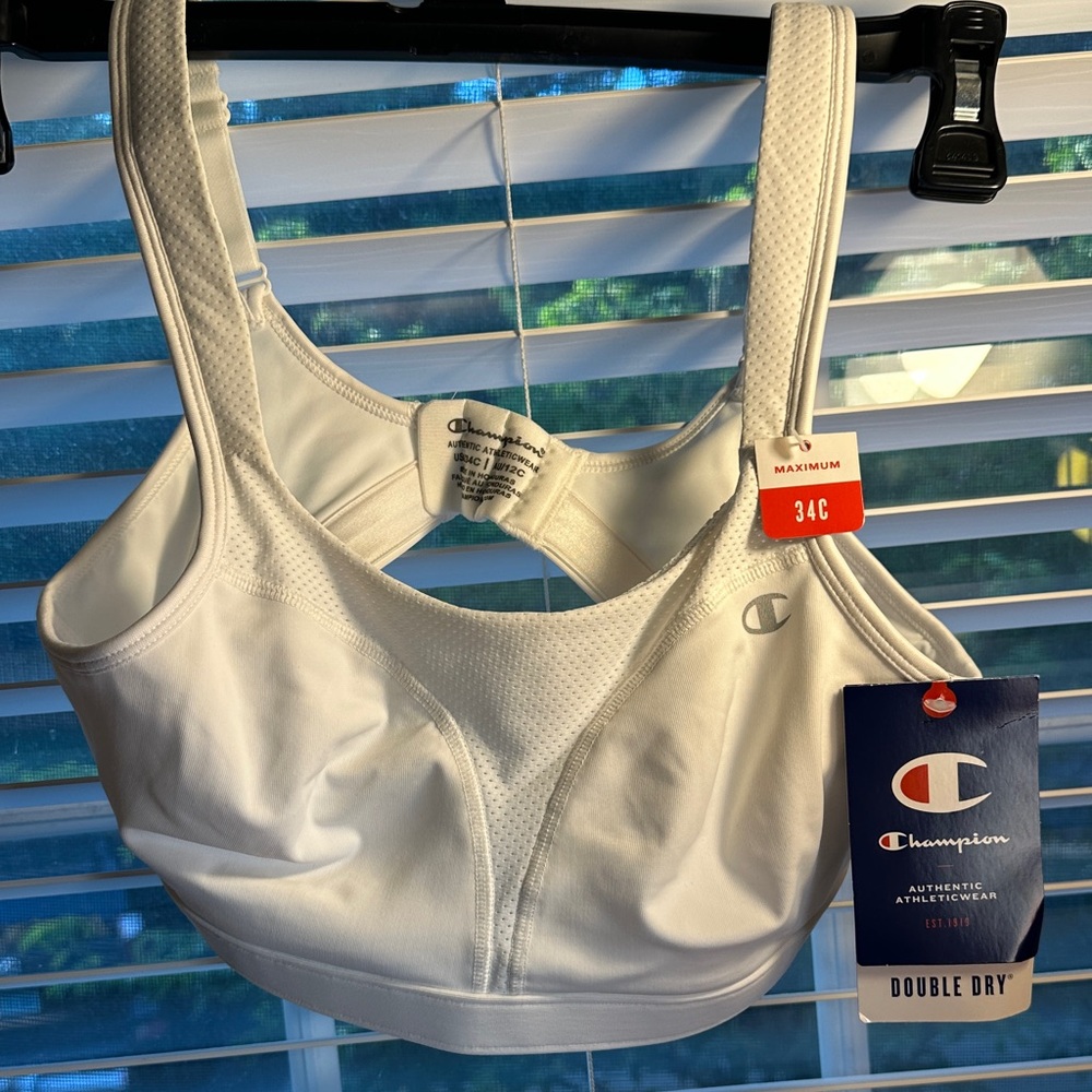 Champion White Double Dry High-Impact Sports Bra size 34C
